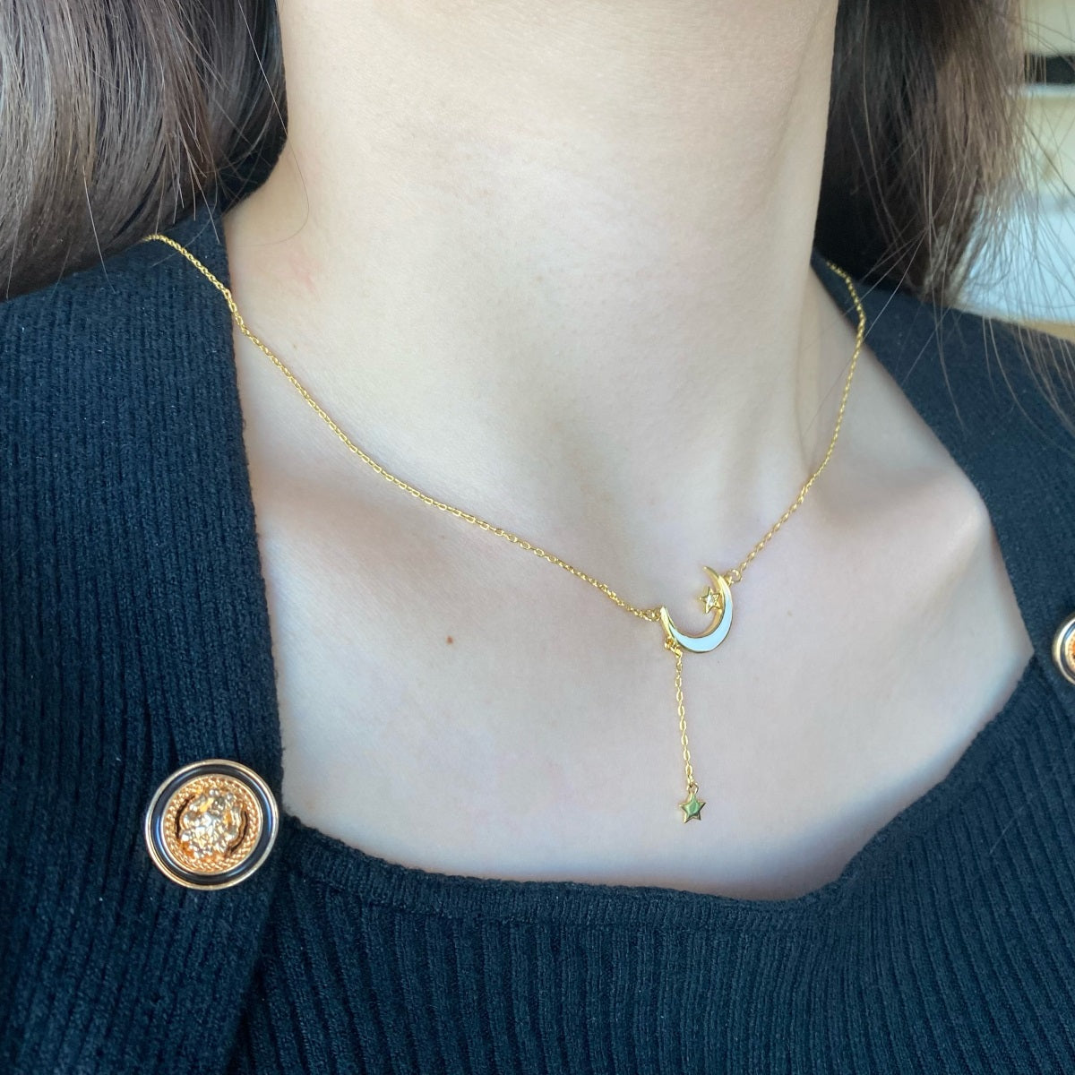Cadena con dije Luna-Estrellas
