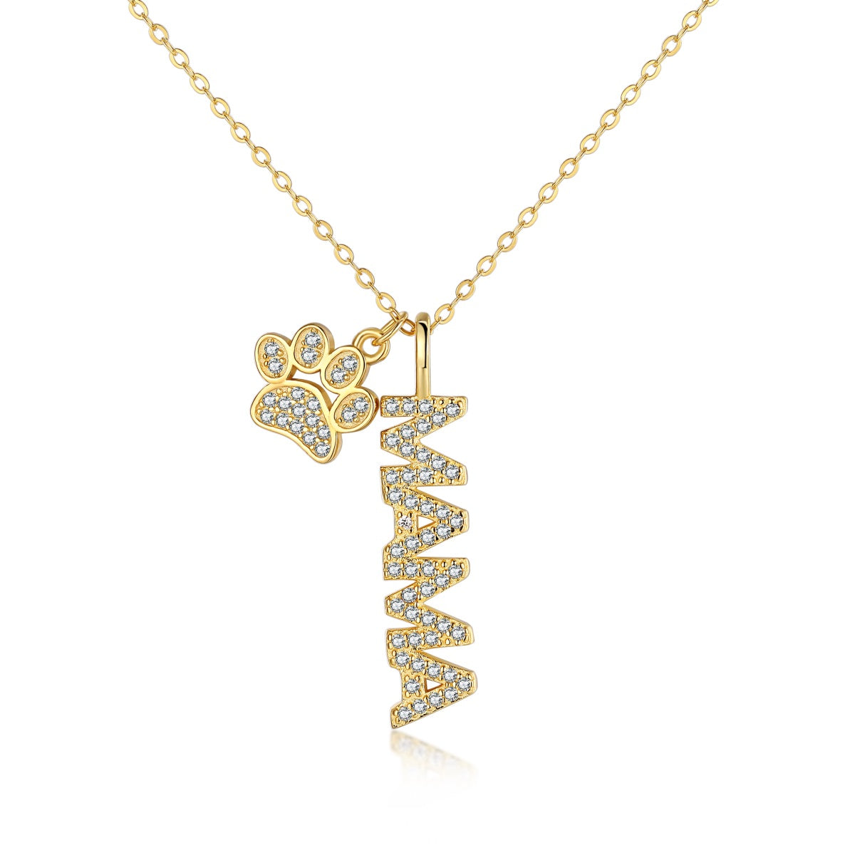 Cadena MAMA HUELLA baño de oro 18K sobre plata 925