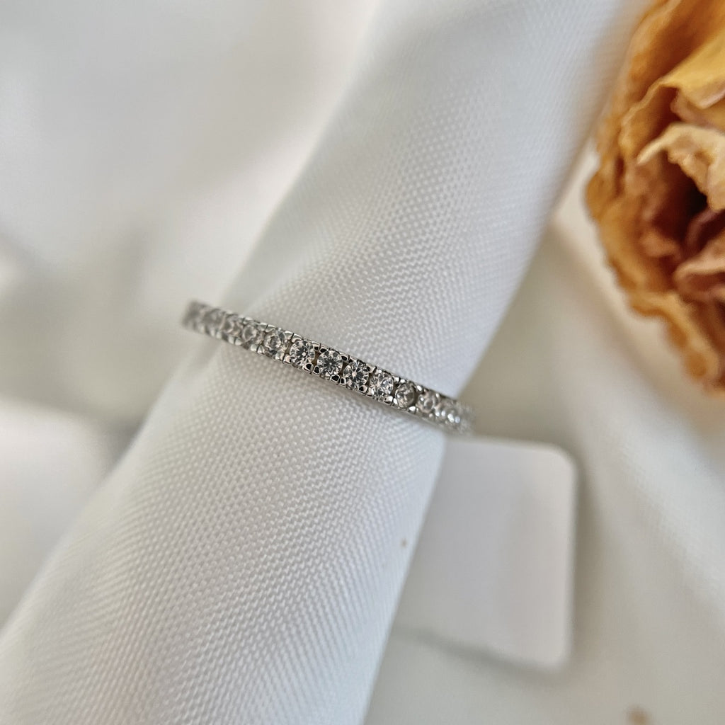 Churumbela plata zirconia blanca