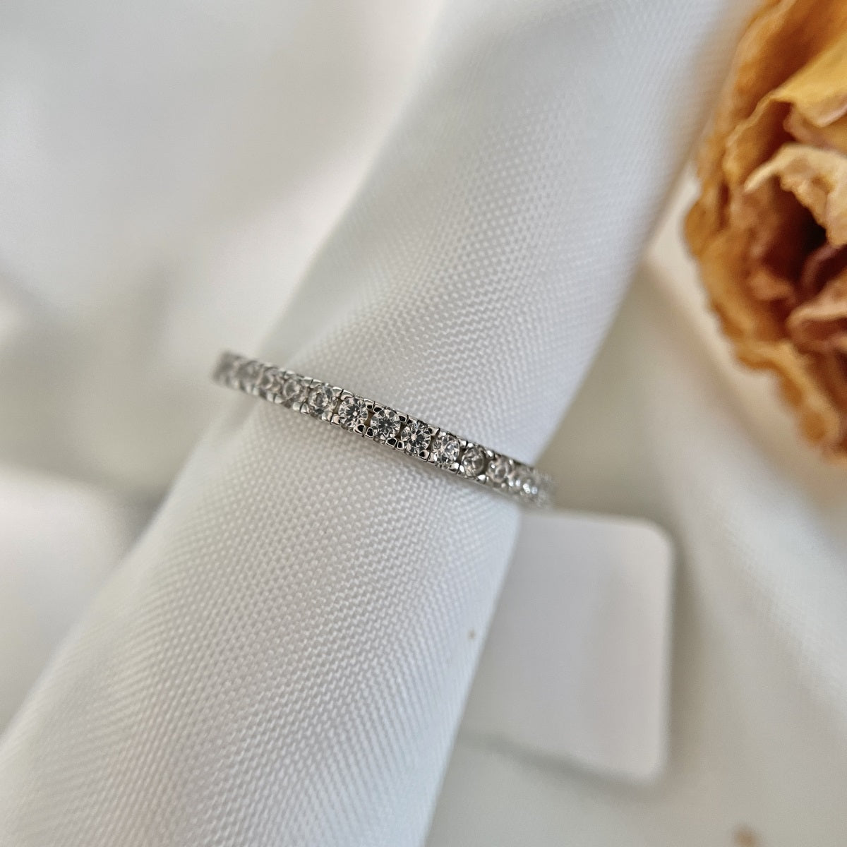 Churumbela plata zirconia blanca