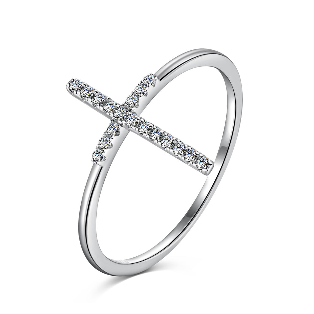 Anillo plata cruz