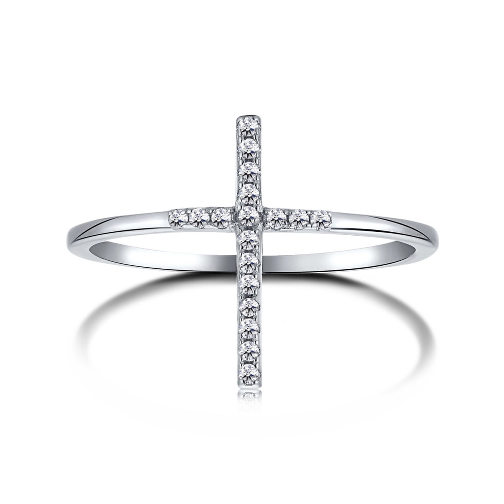Anillo plata cruz