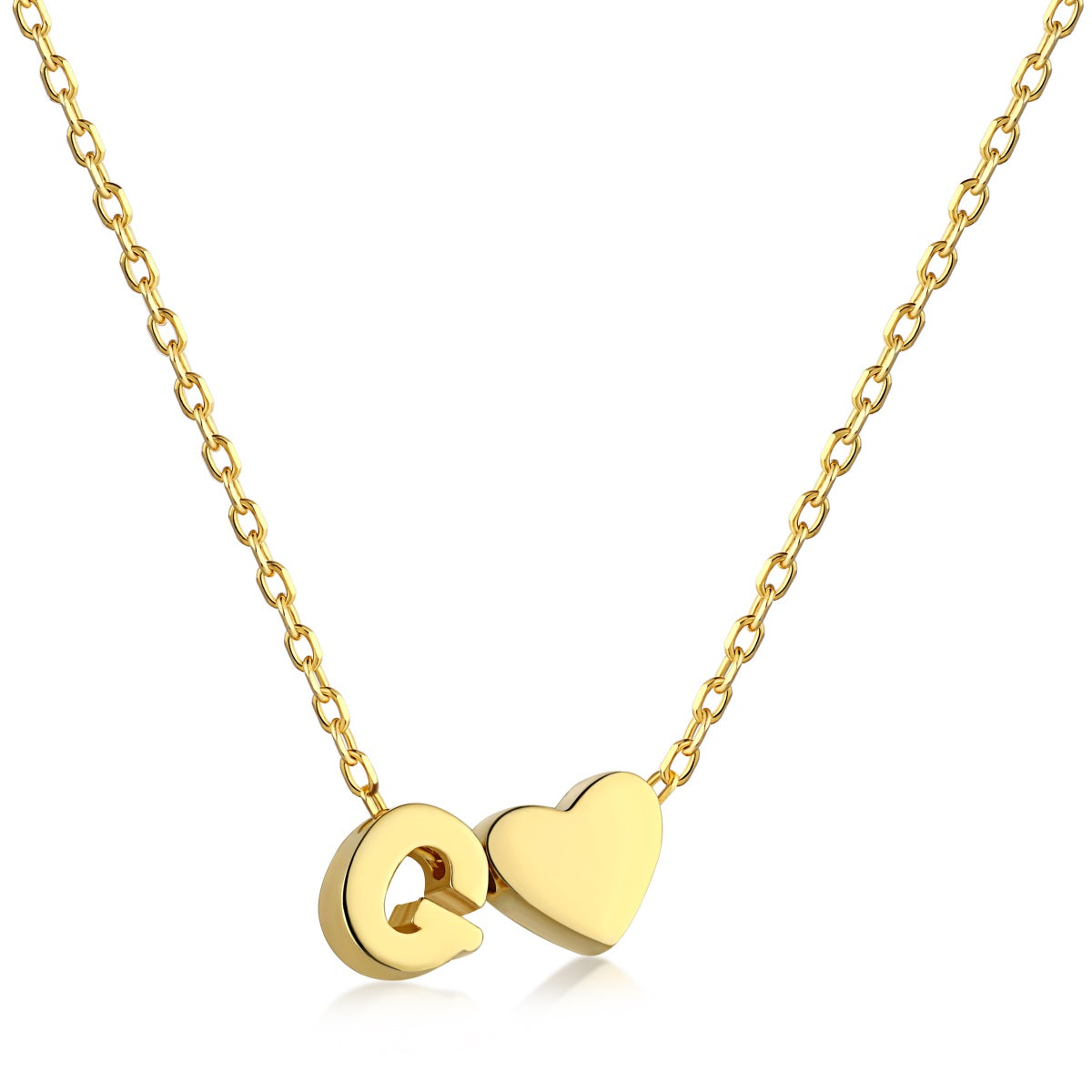 Cadena baño de Oro 18K con dije corazón y letra G