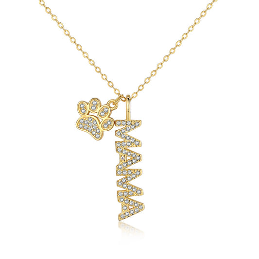 Cadena MAMA HUELLA baño de oro 18K sobre plata 925