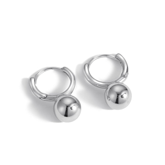 Arracada plata con bolita colgante
