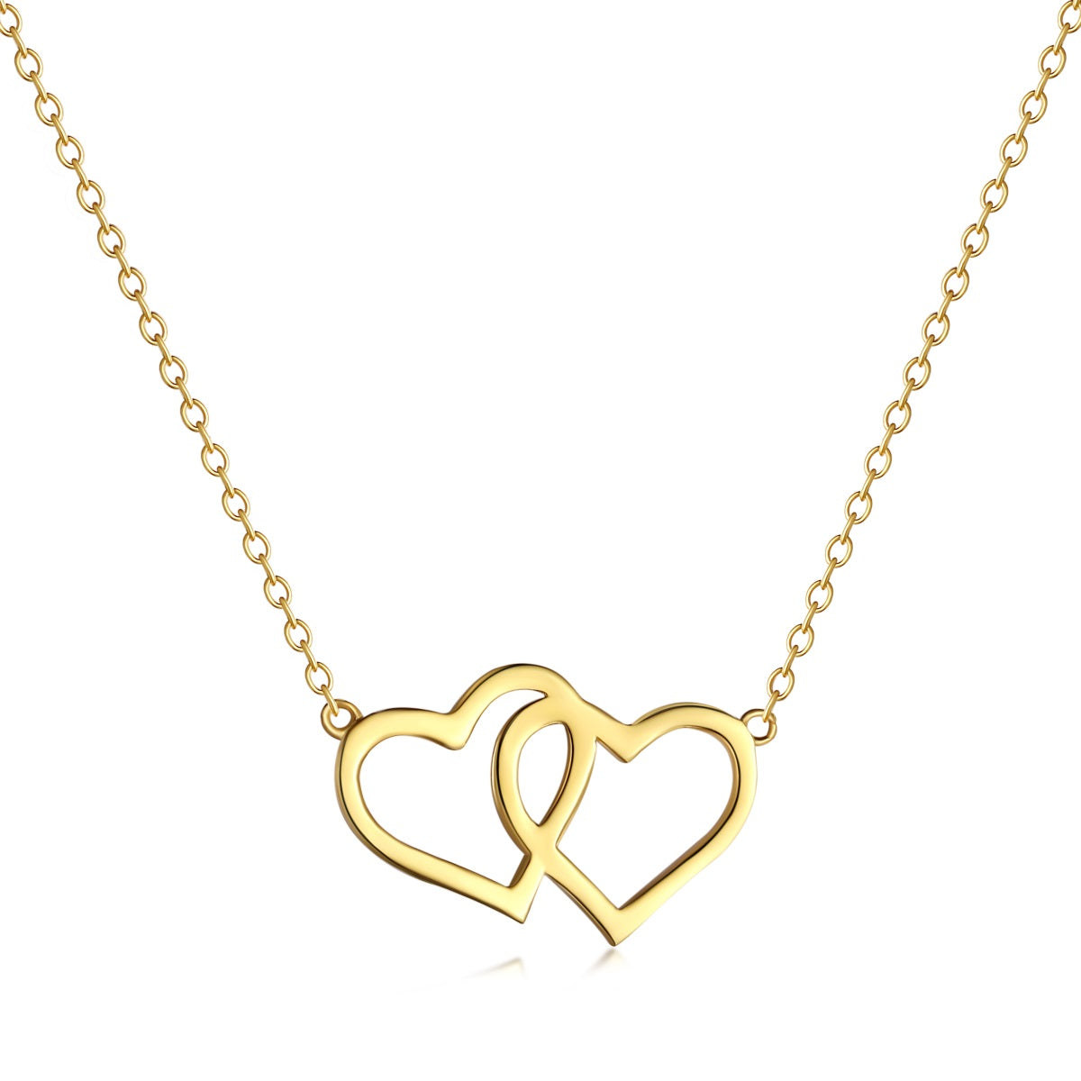 Cadena doble corazón baño de oro 18 K sobre plata 925