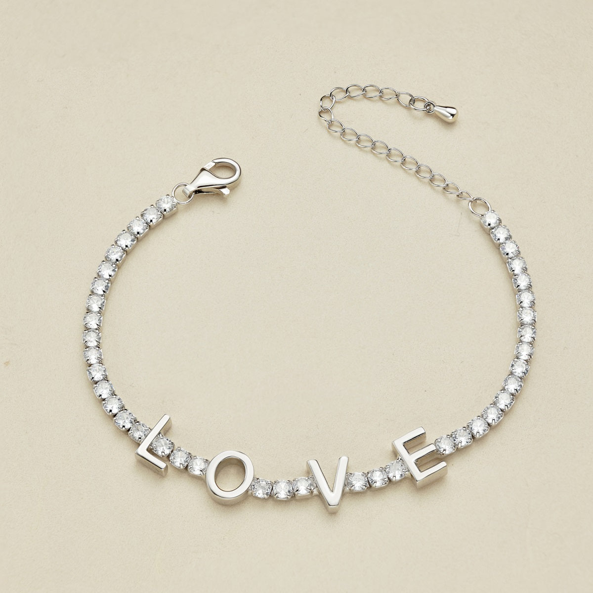 Pulsera LOVE plata -zirconias blancas