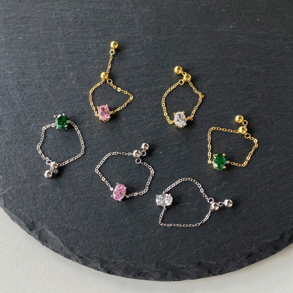 Anillo plata con cristal rosa