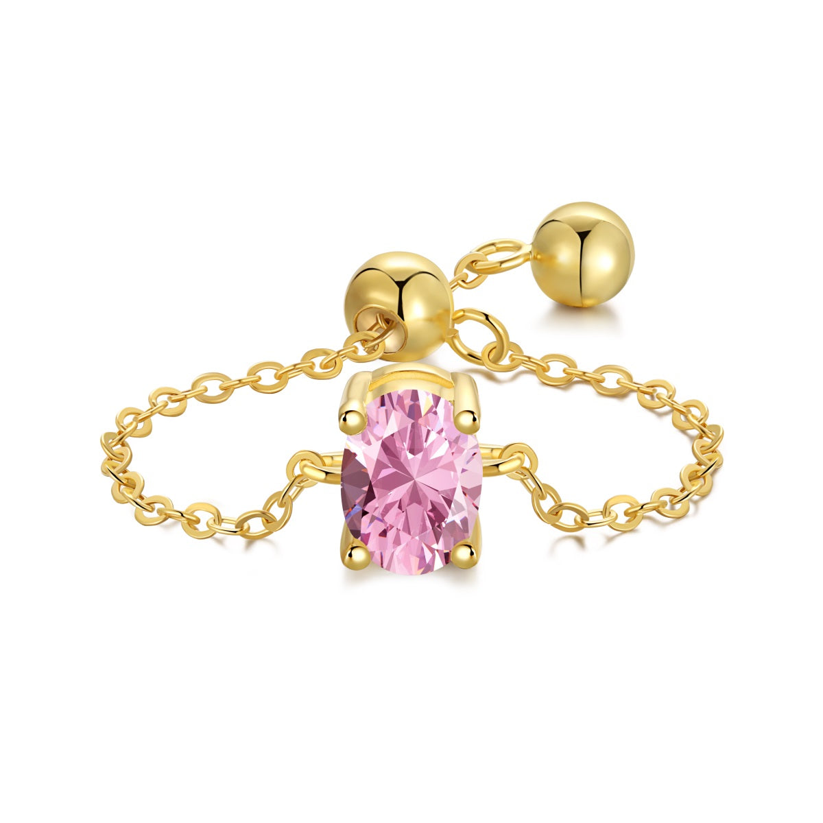 Anillo plata con cristal rosa