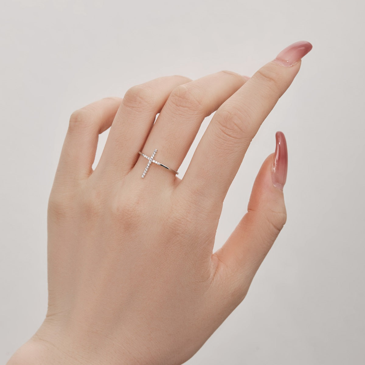 Anillo plata cruz